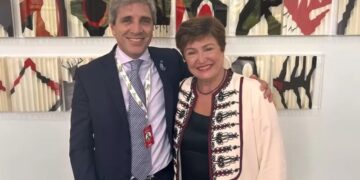 Caputo y Georgieva en la cumbre del G20 en Brasil, en febrero pasado.