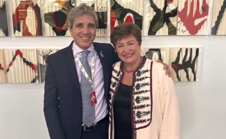 Caputo y Georgieva en la cumbre del G20 en Brasil, en febrero pasado.