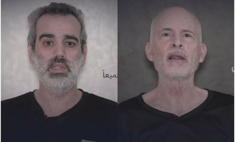 Los rehenes israelíes de Hamás, Omri Miran, de 46 años, y Keith Siegel, de 64.