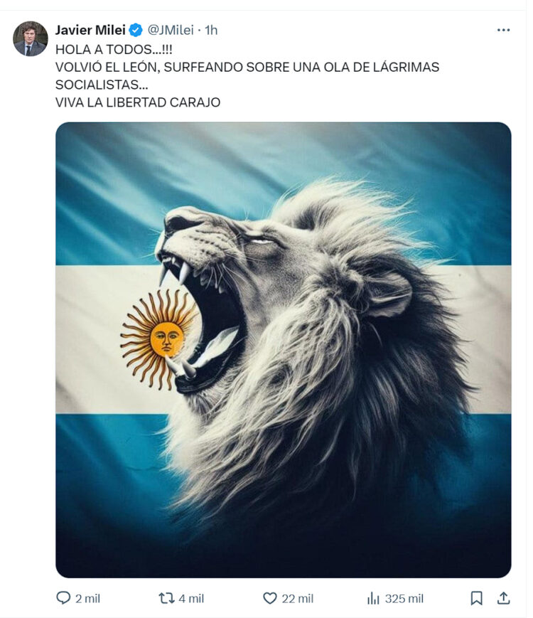 Milei regresó a la Argentina y sigue el cruce con el Gobierno de España a través de las redes sociales