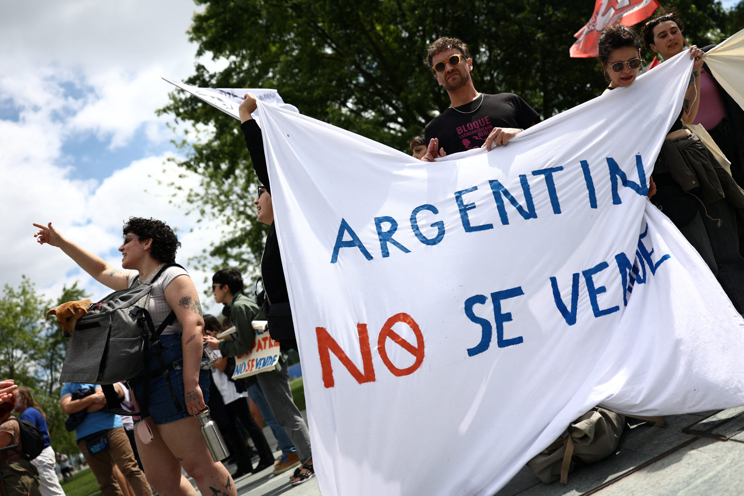 Manifestantes rechazaron la presencia de Milei en Alemania