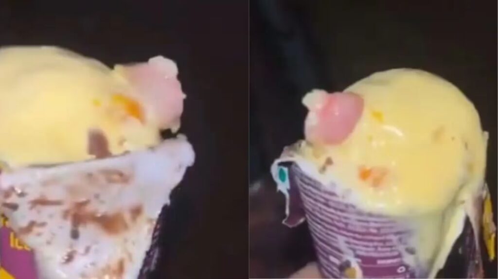 Tomaba un helado y con una mordida descubrió algo aterrador y asqueroso