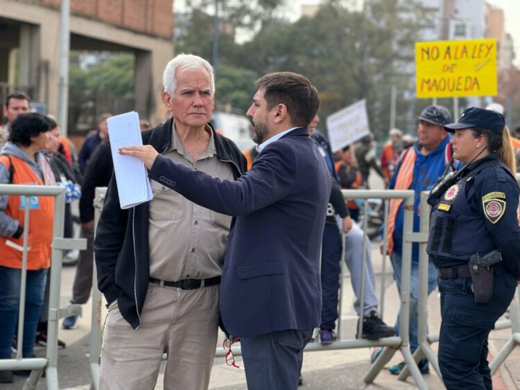 Matías Chamorro y Noel Quinteros en la reunión para tratar la nueva ley.