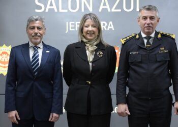 Quinteros y Gutiérrez recibieron a la secretaria de Seguridad de la Nación, Alejandra Monteoliva