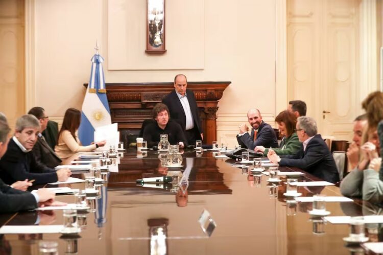 El presidente Milei reunió al Gabinete en la Casa Rosada (foto de archivo).
