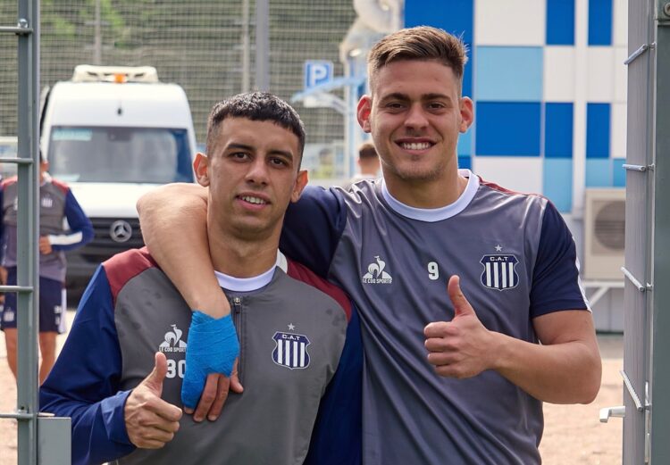 Girotti junto a Ortegoza en el segundo día de pretemporada en San Petersburgo.