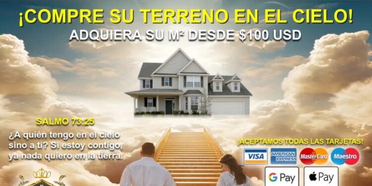 Una iglesia vende terrenos en el cielo por US$ 250 el metro cuadrado