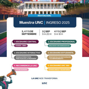 Del 3 al 5 de septiembre, la "Muestra UNC" presenta la oferta académica para ingresantes 2025