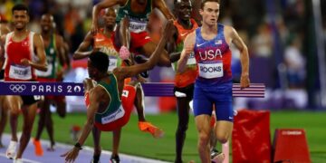 Conmoción por la caída del etíope Girma en atletismo 