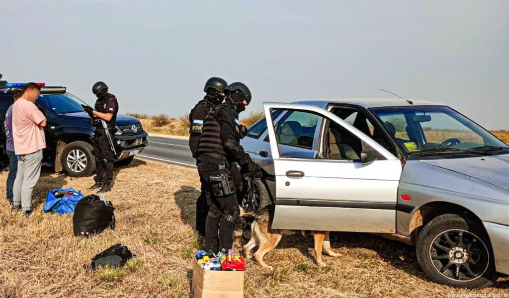 Los perros detectores de drogas hallaron varias dosis de marihuana en un auto que llegaba a Córdoba desde Santa Fe