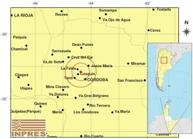 Se registró un sismo en las sierras que se sintió entre La Falda y Cosquín