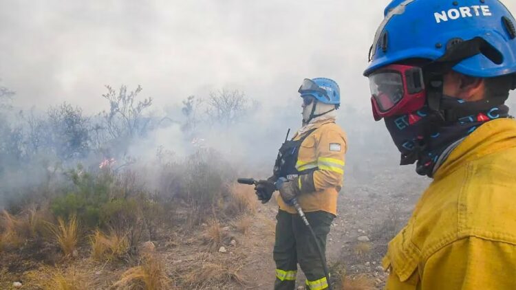 Nación envió a 40 brigadistas para combatir el fuego en la provincia.