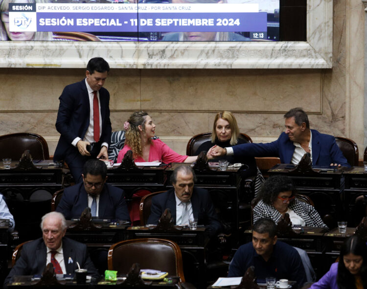 NOTICIAS ARGENTINAS BAIRES 
SEPTIEMBRE 11: La Cámara de 
Diputados ya sesiona luego de 
reunir quórum y el oficialismo 
se encaminaba a ratificar el 
veto del presidente Javier Milei 
a la ley de movilidad 
jubilatoria.Lourdes Arrieta. 
FOTO: DANIEL VIDES NA