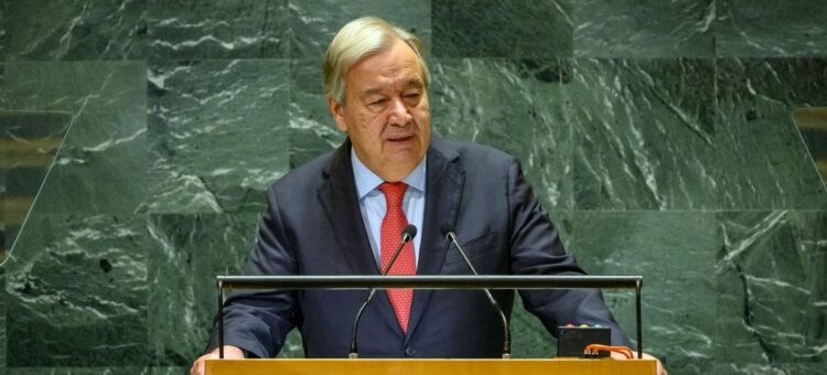 El Secretario General, António Guterres, se dirige al pleno de la Asamblea General al inaugurar el debate de alto nivel de su 79º periodo de sesiones.