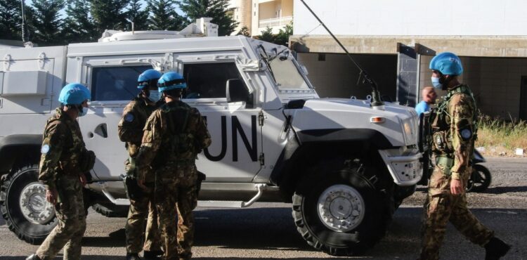 Tropas del contingente italiano de los cascos azules en el sur del Líbano.