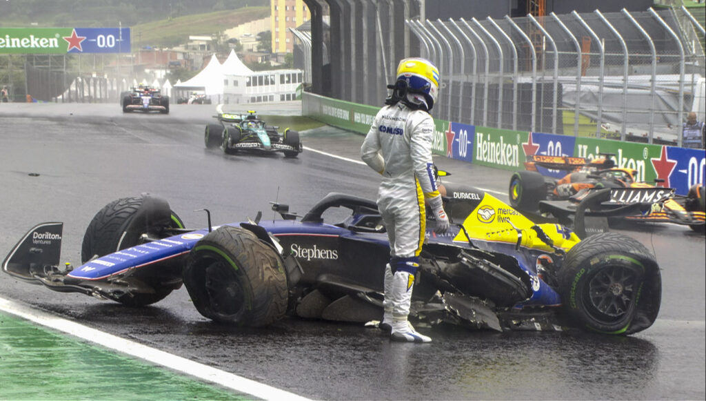 Colapinto analizó su desempeño en el GP de Brasil: "Fue un golpe muy duro, el auto se destrozó"