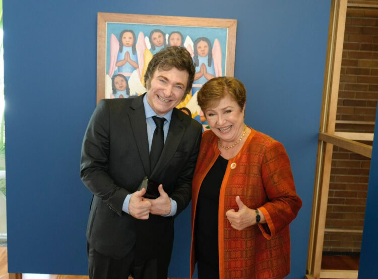 Georgieva destacó los "impresionantes progresos" de la economía tras reunirse con Milei