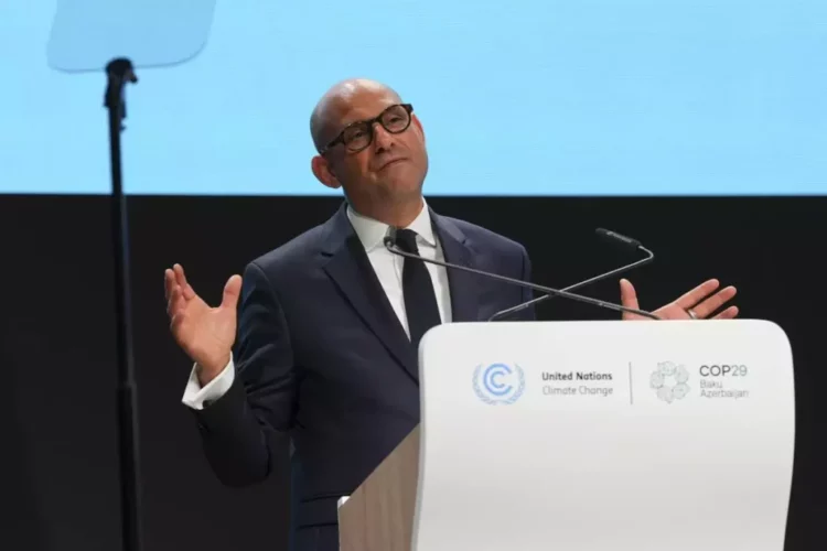 Simon Stiell, secretario ejecutivo de la ONU, en la inauguración de la COP29.