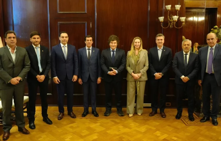 El mandatario recibió a los cinco gobernadores radicales en la Casa Rosada.