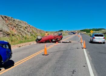 Está cortado el camino a las Altas Cumbres por un siniestro vial