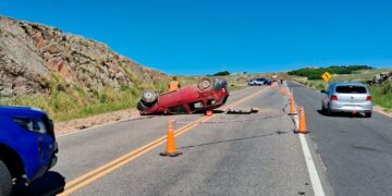 Está cortado el camino a las Altas Cumbres por un siniestro vial