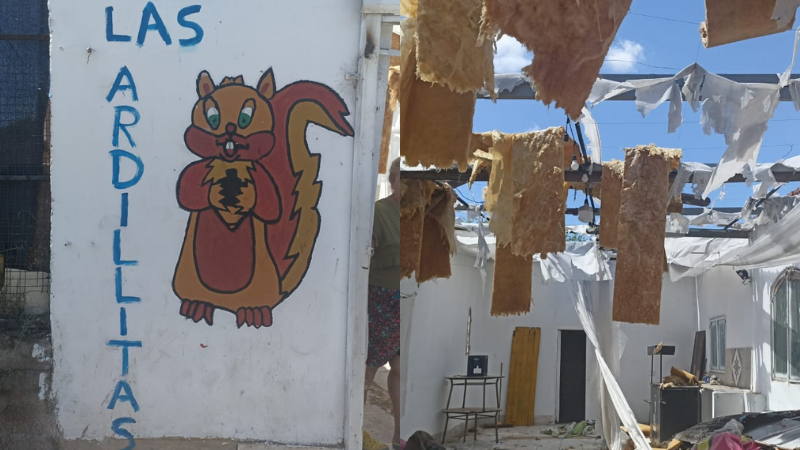 El viento voló un techo de un comedor de Barrio Bajo Pueyrredón