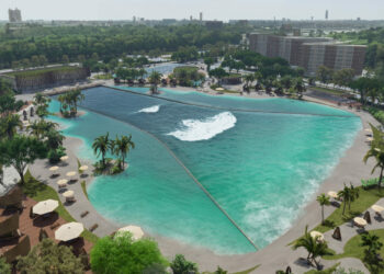 Se construye la primera pileta con olas artificiales para practicar surf