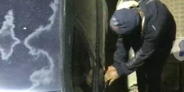 Quedó detenido tras ser captado en cámaras robando pertenencias de un vehículo