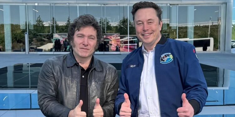 El presidente Javier Milei y Elon Musk.