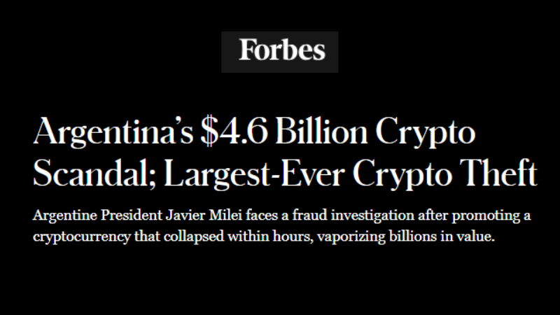 Caso $LIBRA: “el robo cripto más grande de la historia” según Forbes Caso $LIBRA: “el robo cripto más grande de la historia” según Forbes