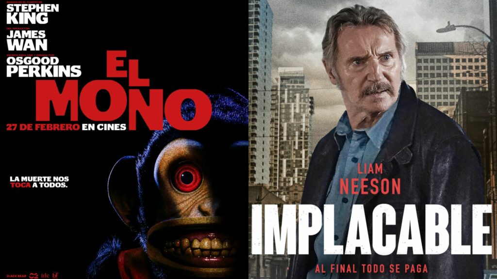 Se renueva la cartelera del cine: "El mono" e "Implacable" entre los destacados