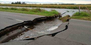 Corte en la ruta provincial 10 por un hundimiento de la calzada