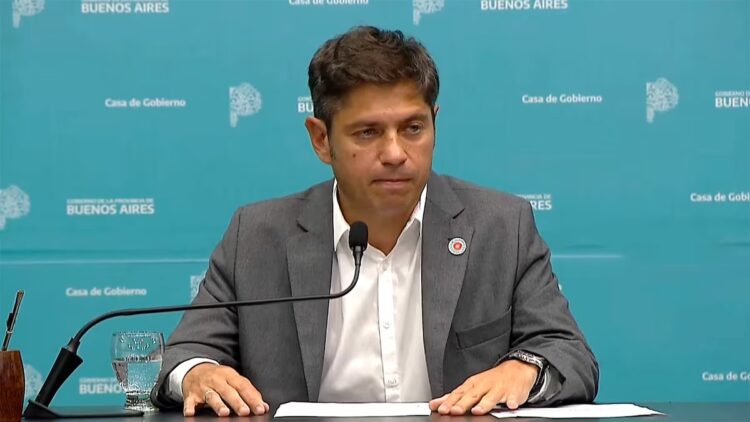 Axel Kicillof durante la conferencia de prensa.