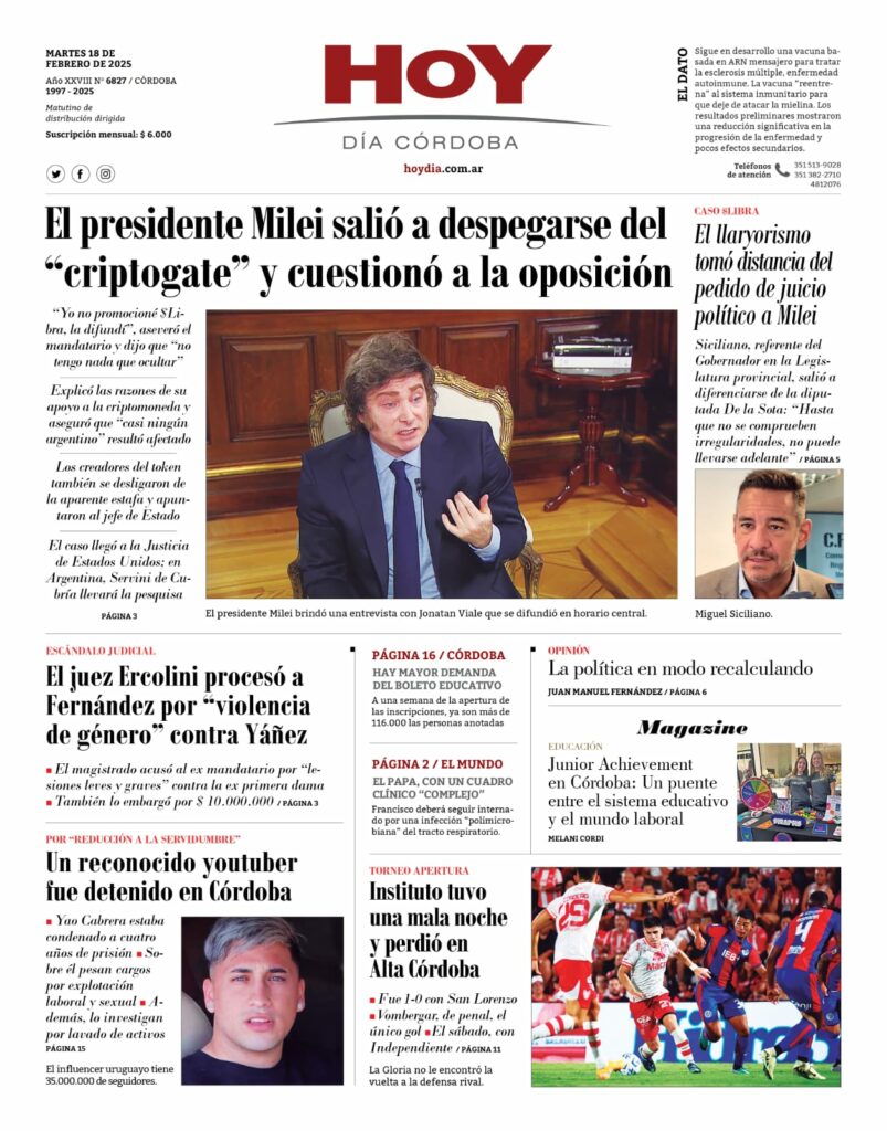 Tapa del 18-02-25 Tapa del 18-02-25