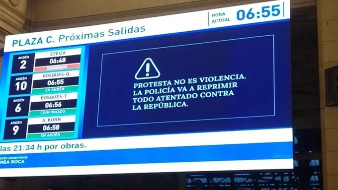 "La policía va a reprimir": el mensaje del Gobierno en las estaciones de tren