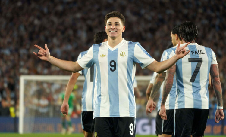 Julián Álvarez luego de su primer gol a los 4 minutos.