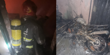 Bomberos extinguen incendio en vivienda de barrio Santa Isabel: dos personas lesionadas y un niño rescatado