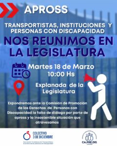 Movilización contra los bajos aranceles de Apross para personas con discapacidad Movilización contra los bajos aranceles de Apross para personas con discapacidad