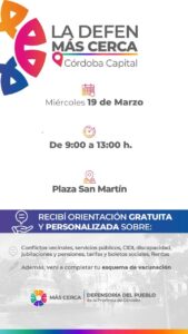 "La Defen Más Cerca" llega a la Plaza San Martín con servicios gratuitos