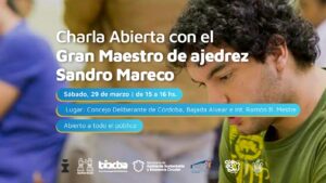 El campeón de ajedrez Sandro Mareco jugará con jóvenes cordobeses El campeón de ajedrez Sandro Mareco jugará con jóvenes cordobeses