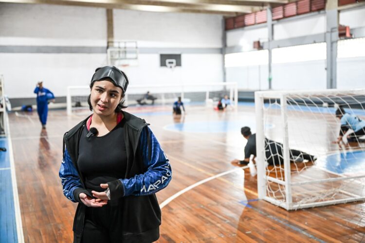 Milagros Soria Porreta, integrante del equipo de GoalBall.