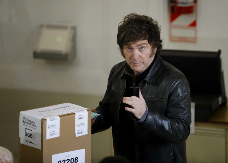 El presidente Javier 
Milei votó esta mañana en la 
sede de la UTN del barrio de 
Almagro.