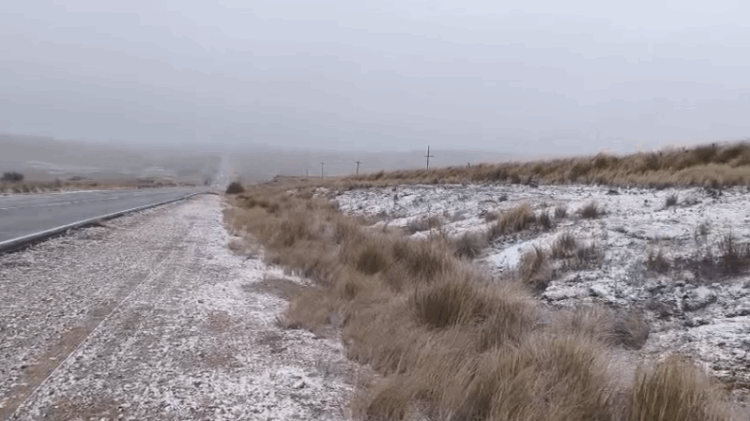 Nevadas en el Camino de las Altas Cumbres, Córdoba.
