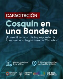 Cosquín convoca a sus vecinos a diseñar la bandera y habrá jornada de capacitación