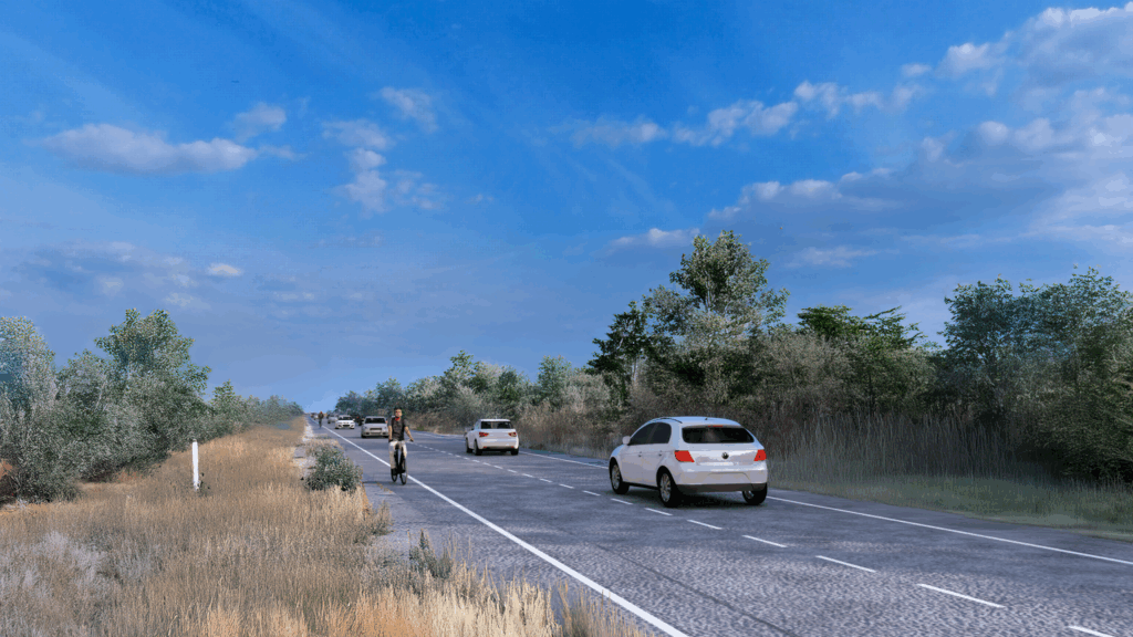 La imperiosa necesidad de comunicar Valle Escondido con la Recta Martinolli Imagen digital de lo que será la ruta E64.