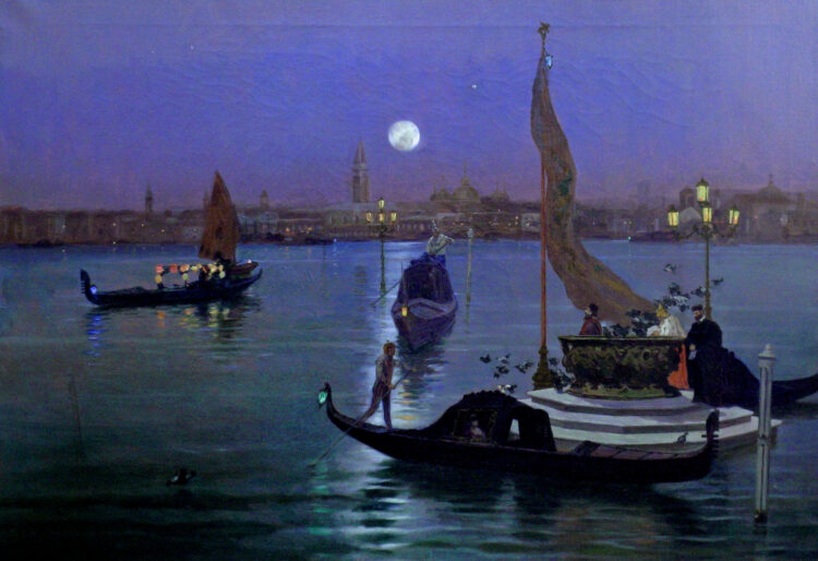 La pieza “Sueño Veneciano” es uno de los lienzos de Emilio Caraffa que se podrán ver en esta nueva exploración del museo.