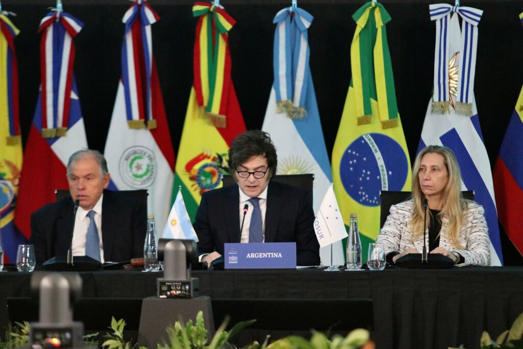El Presidente Javier Milei en la Cumbre del Mercosur.