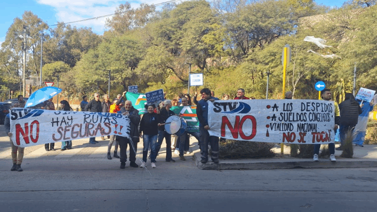 Manifestación del Sindicato de Trabajadores Viales y Afines del 2° Dto. Córdoba.