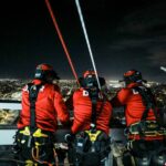 Realizaron anoche un ejercicio de rescate a 120 metros de altura Realizaron anoche un ejercicio de rescate a 120 metros de altura