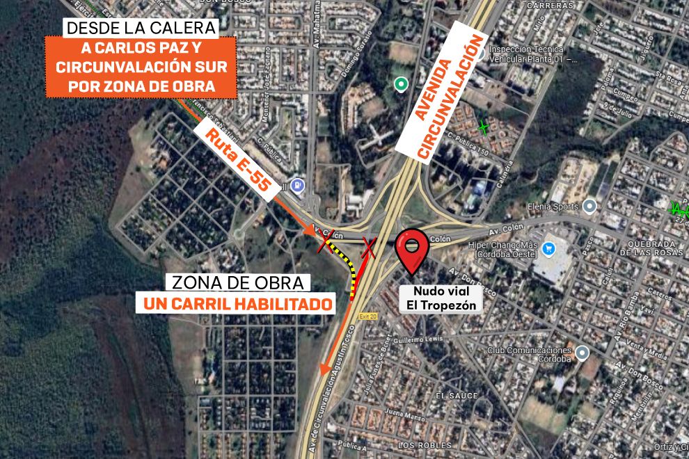 Habilitan parcialmente el acceso a Circunvalación en el distribuidor El Tropezón